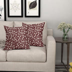 Burgundy Pillow Covers 24x24 Set of 2 Vintage Floral Rustic Old Style Cute Flower Print Decorative Outdoor Pillowcases Seasonal Farmhouse Throw Cushion Case Decor for Couch Sofa Bed