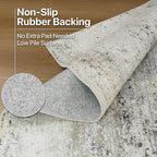 GENIMO Washable Rugs 2x5 Runner Rugs for Hallway Kitchen, Modern Lightweight Rug Ultra Soft Indoor Runner Rugs for Entryway, Low Pile Carpet with Non Slip Backing, Mist Grey