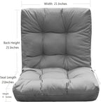 QILLOWAY Outdoor Seat/Back Chair Cushion Tufted Pillow, Spring/Summer Seasonal Replacement Cushions - Set of 2 (Grey)