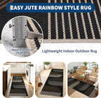 GarveeHome Modern Rainbow Easy Jute Runner Rug, 2x6 Runner Rug for Hallways - Non-Slip Indoor Outdoor Carpet, Washable for High Traffic Laundry Room, Kitchen, Entryway