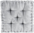 Intelligent Design Azza Floor Pillow, Large Cushions Sitting for Adults, Floor Pillow for Meditation or Yoga, Lustrous Chenille Tufted with Scalloped Edges for Bench/Chair Cushion, 20"x20"x5" Grey