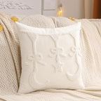 Tosleo Ramadan Pillow Covers 18x18 inch Set of 2 Beige Tufted Bow Embroidery Throw Pillow Covers Ramadan Eid Mubarak Cushion Covers Moon and Star Decorations for Home Couch Sofa Outdoor