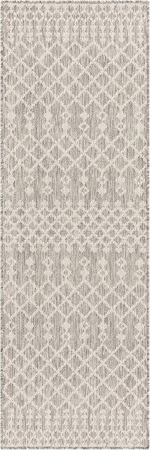 Nourison Home Positano Light Grey 2' x 6' Area Rug - Easy Clean, Non Shedding, Bed Room, Living Room, Dining Room, Kitchen (6' Runner)