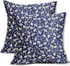 Navy Blue Pillow Covers 24x24 Set of 2 Vintage Floral Rustic Old Style Cute Flower Print Decorative Outdoor Pillowcases Seasonal Farmhouse Throw Cushion Case Decor for Couch Sofa Bed