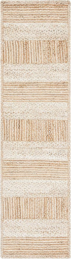 SAFAVIEH Natural Fiber Collection Runner Rug - 2'3" x 11', Natural & Ivory, Handmade Stripe Jute, Ideal for High Traffic Areas in Living Room, Bedroom (NF887A)
