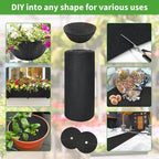 Riare 16x160 Inch Black Felt Planter Liner Roll- 2 Rolls Non-Woven Fabric Planter Liner for Outdoor Plants, Coco Liner Roll Alternative Basket Planter Liner for Planters Hanging Basket Window Box