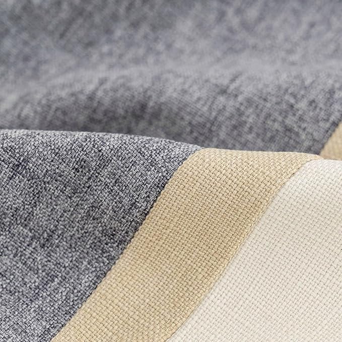 Yangest Patchwork Pillow Cover 18x18 Inch Luxury Cotton and Linen Cushion Cover Square Pillowcover for Couch Bedroom Living Room, Gray