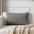 Kevin Textile 14x22 Inch Pillow Cover 1 Pack Boho Decorative Soft Striped Corduroy Lumbar Farmhouse Accent Rectangle Cushion Case for Living Room Couch Sofa Bed, Dark Grey