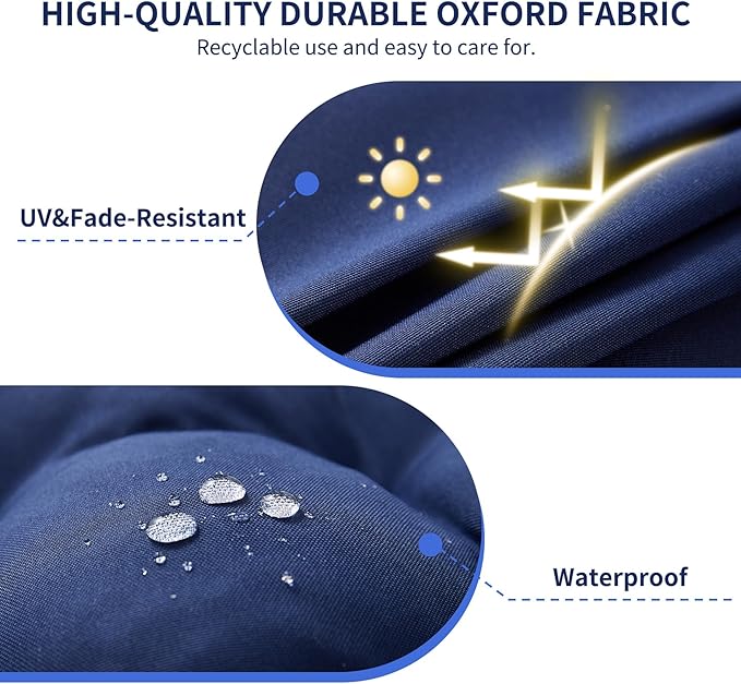 Outdoor Bench Cushion, 48x18x5 Inch, Waterproof Bench Cushion for Outdoor/Indoor Furniture, Tufted Patio Bench Seat Cushion, Fade Resistant Outdoor Cushions for Porch Swing Couch, Navy Blue