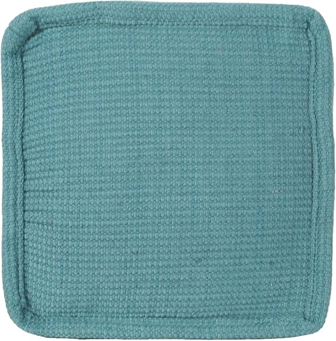 Great Deal Furniture Noble House Cadence Boho Yarn Pouf in Teal