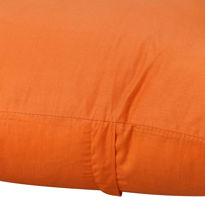 Thmyo 4-Pack 100% Cotton Comfortable Solid Decorative Throw Pillow Case Square Cushion Cover Pillowcase Sublimation Blank Pillow Covers Thanksgiving DIY Throw Pillowcase(18x18 inch/45x45cm,Orange)