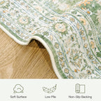 Lofus 10x14 Area Rug for Living Room,Light Green Washable Area Rugs with Non-Slip Backing,Soft Boho Carpets for Bedroom Dining Room Home Office Indoor Nursery