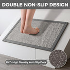 Anti Fatigue Kitchen Rugs Mat Non Slip Washable, 0.4" Thick Soft Cushioned Absorbent Kitchen Mats for Floor, Jute-Like Woven Laundry Standing Mats Sink Mat, Easy Clean Care, Gray 17"x30"