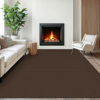 EARTHALL Woven Area Rugs 6x9 Ft Washable Living Room Rugs Non Slip Rubber Backed Dining Room Rug Braided Bedroom Rugs Indoor Floor Carpet for Living Room, Bedroom, Dining Room, Brown