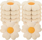 10 Pcs Cute Flower Pillow 15.75 Inch Flower Plush Throw Pillow Aesthetic Decorative Seating Cushion for Spring Back to School First Day of School Sofa Couch Decor (Monochrome,Light White)