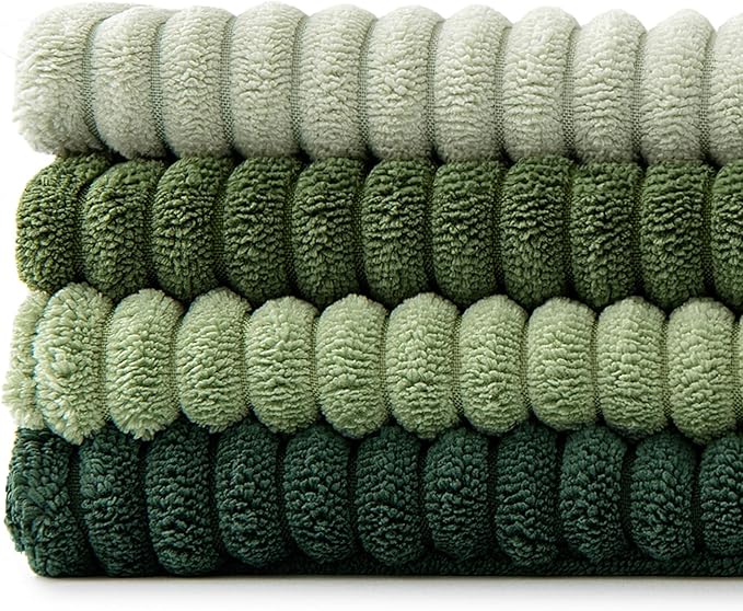 MIULEE Spring Green Decorative Throw Pillow Covers 24x24 Inch Set of 4 Boho Farmhouse Cushion Covers Mordern Nordic Pillow Cases Soft Corduroy Gradient Home Decor for Couch Sofa Living Room Bed