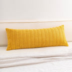 Corduroy Decorative Throw Pillow Covers 14x36 Inch Soft Striped Pillow Covers Modern Farmhouse Home Decor for Sofa Living Room Couch Bed（Yellow）
