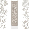 Geetery Vintage Floral Vertical Tapestry Wall Hanging Decor Long Flower Narrow Botanical Fabric Wall Art Hanging Reference Illustrative Tassel Tapestry for Bedroom Living Room Home Decor Gift(Tan)