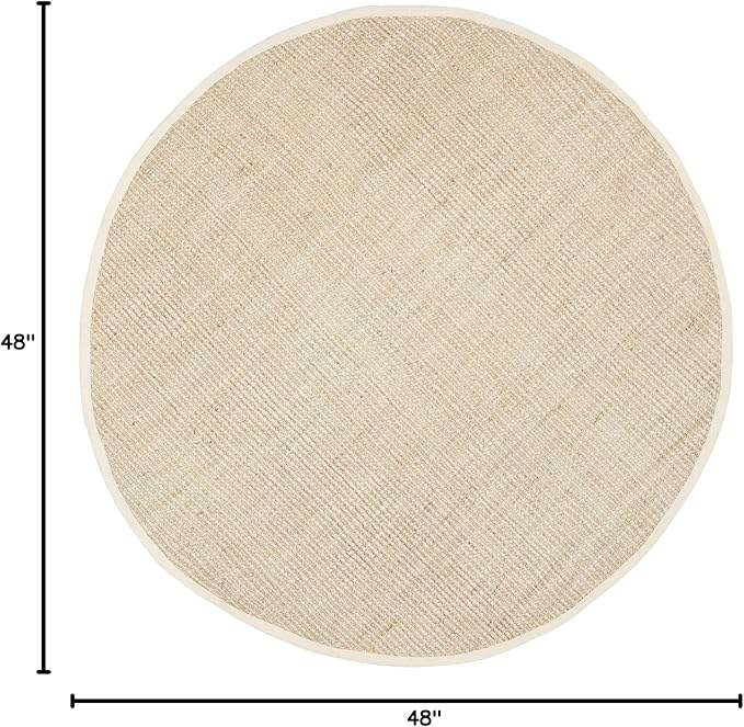SAFAVIEH Natural Fiber Collection 4' Round Ivory NF730A Handmade Farmhouse Premium Jute Area Rug