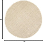 SAFAVIEH Natural Fiber Collection 4' Round Ivory NF730A Handmade Farmhouse Premium Jute Area Rug