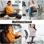 HOMBYS Tufted Furry Recliner Seat Cushion for Elderly Foam Curved Edge Large Square Seat Cushion for Recliner Chair, Floor Pillow, Office Chair, Car, No Pressure on Thighs(Beige)
