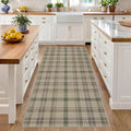 3x6 Washable Kitchen Rug Non Slip Washable - Large Entryway Rug, Non Slip Farmhouse Decor for Bedroom Bedside, Laundry Room, Easy Jute Beige & Sage Holiday
