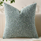 Decorative Couch Throw Pillow Covers 26x26 Green Striped Soft Wool Pillow Covers Neutral Textured Boho Cushion Covers for Modern Farmhouse Sofa Bedroom Living Room Decor SY011-D26