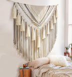 Jakalin Large Macrame Wall Decor Panels Handmade Wall Art Home Living Room Bedroom Decor,47" Wx 55" L