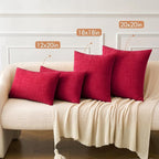 MIULEE Pack of 2 Red Couch Throw Pillow Covers 16x16 Inch Soft Chenille Pillow Covers for Sofa Living Room Solid Dyed Pillow Cases