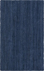 Unique Loom Braided Jute Collection Area Rug - Dhaka (3' 3" x 5' 3" Rectangle, Navy Blue)