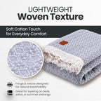 Gold Case Throw Blanket for Bed - 100% Recycled Turkish Cotton Blanket - Retro Lightweight Soft Throw Blankets for Bed & Living Room - Twin Size Cozy Blankets - 71x90 - Grey