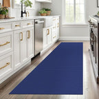 EARTHALL Woven Runner Rug 3x8 Ft Washable Runners for Hallways Wide Non Slip Rubber Backed Kitchen Runner Braided Indoor Floor Carpet for Entryway, Hallway, Kitchen, Bedroom, Royal Blue/Navy