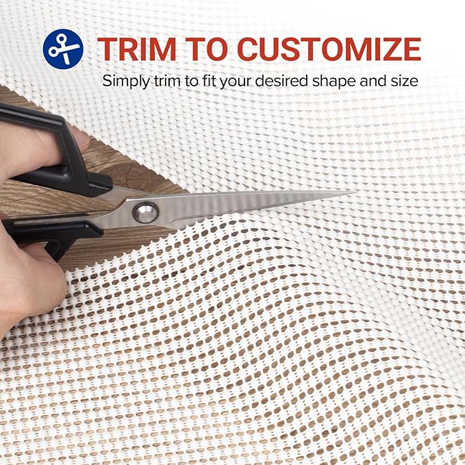 Non-Slip Rug Pad Gripper 10x12 Feet, Anti Skid Mat for Under Area Rugs, Keeps Rugs in Position and Safe, Thick Cushioned Carpet Pad for Hardwood Floors Protection