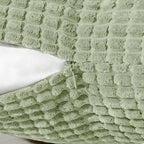 Softalker Throw Pillow Covers 12x20 Inch, Set of 2, Soft Corduroy Boho Stripe Decorative Pillow Cover, Couch Fluffy Pillow Cover for Farmhouse Home Decor Bed Living Room, Sage Green