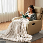 NEXHOME PRO Faux Fur Twin Blanket, Ultra Soft Cozy Warm Fuzzy Fluffy Plush Reversible Blanket for Couch, Sofa, Bed, Home Decor Gift, Tie-dye Sand 6080