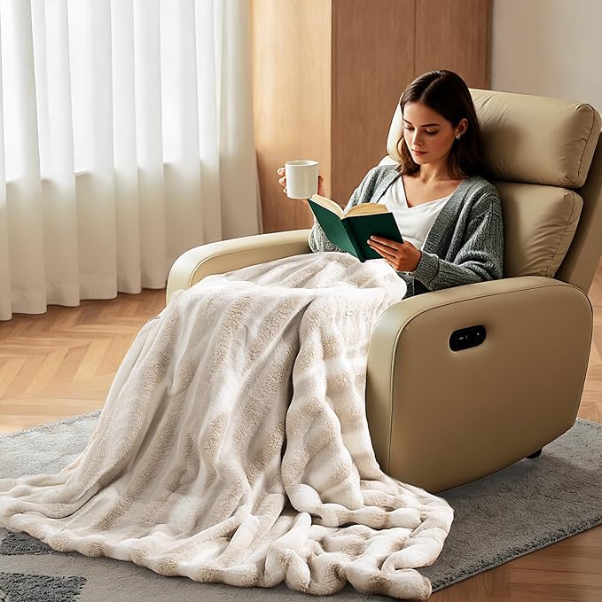 NEXHOME PRO Faux Fur Throw Blanket, Ultra Soft Cozy Warm Fuzzy Fluffy Plush Reversible Blanket for Couch, Sofa, Bed, Home Decor Gift, Tie-dye Sand 5060