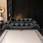 VClife Boho Couch Cover Chenille Sofa Cover for Sectional Sofa, Non Slip Couch Covers for 3 Seater Sofa Pet Friendly Sofa Protector with Tassel, Tribal Pattern Couch Slipcover, Black, 71"X150"