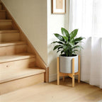 ALIGADO 2 Pack Bamboo Plant Stands Indoor, for Up to 12 Inch Pots, Built to Fit Corners, Sturdy & Stable Design, Natural Wood Color