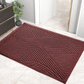 Sturdy Front Door Mat, Absorbent Muddy Dirt Resist Welcome Door Mats Outdoor Indoor, Stain and Fade Resistant, Non-Slip Backing Entry Mat Low Profile Doormat for Entryway, 47×32, Red