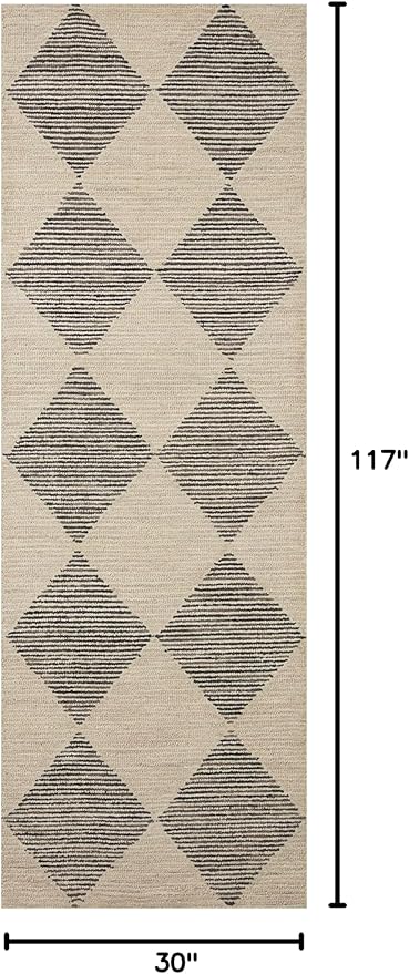 Loloi Chris Loves Julia Francis Collection FRA-01 Beige/Charcoal 2'-6" x 9'-9" Runner Rug