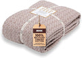 Gold Case Throw Blanket for Bed - 100% Recycled Turkish Cotton Blanket - Retro Lightweight Soft Throw Blankets for Bed & Living Room - Queen Size Cozy Blankets - 90x90 - Beige