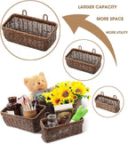 AceList Wall Hanging Basket, Boho Style Hand-Woven Hanging Storage Baskets - Set of 3, Ideal for Boho Room Decor, Kitchen, Garden, and Living Room(Brown)