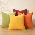 Topfinel Fall Burnt Orange Decorative Throw Pillows Covers 16x16 Inch Set of 4,Corduroy Square Pillow Case,Western Farmhouse Cushion Cover for Couch Sofa Bedroom(Terracotta,Rust,Yellow)