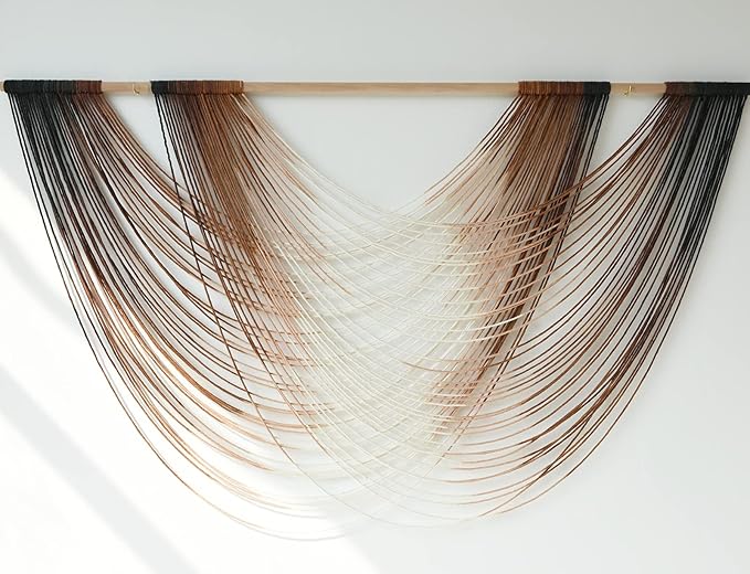 Jakalin Macrame Wall Hanging Dip Dyed Large Fiber Wall Art Macrame Wall Decor Boho Bedroom Living Room Wall Decor,59" W x 35" L