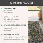 Vintage Green Rug for Extra Large Bedroom - Washable 10x12 Area Rug for Living Room, Dining Room Under Table, Boho Bird Decor, Soft Low Pile Non-Slip & Stain Resistance Brown Accent Carpet