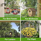 8 Inch 2 Pack Black Heavy Duty Outdoor Plant Hangers, Iron Hanging Plant Brackets for Hanging Plants Outside, Metal Plant Hooks Plant Wall Hooks for Hanging Lantern, Bird Feeder