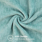 decorUhome Chenille Aqua Haze Spring Throw Pillow Covers 16x16 Inch Set of 2, Decorative Soft Couch Pillow Covers Solid Dyed Accent Farmhouse Neutral Square Pillow Cases for Sofa
