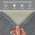 KOZYFLY Extra Long Runners for Hallways 3x20 ft Washable Kitchen Runner Non Slip Rubber Backed Hallway Rug Cotton Entryway Runner Rug Floor Carpet for Indoor Hall, Kitchen, Stair, Grey/Dark Grey