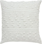 ACCENTHOME Boho Throw Pillow Cover 18x18 Inch (2 Pc) Cotton Hand Woven Decorative Design Pillows For Farmhouse Couch Sofa Bedroom | Off White Tufted Pillow Covers | Home Decor Textured Hug Pillowcases