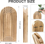 DREAMLOOM 2 Pack Wooden Wall Vases with Fake Plants, Wall Hanging Planters Boho Modern Farmhouse Indoor for Narrow Spaces Entryway Bathroom Home Office Decoration, Black